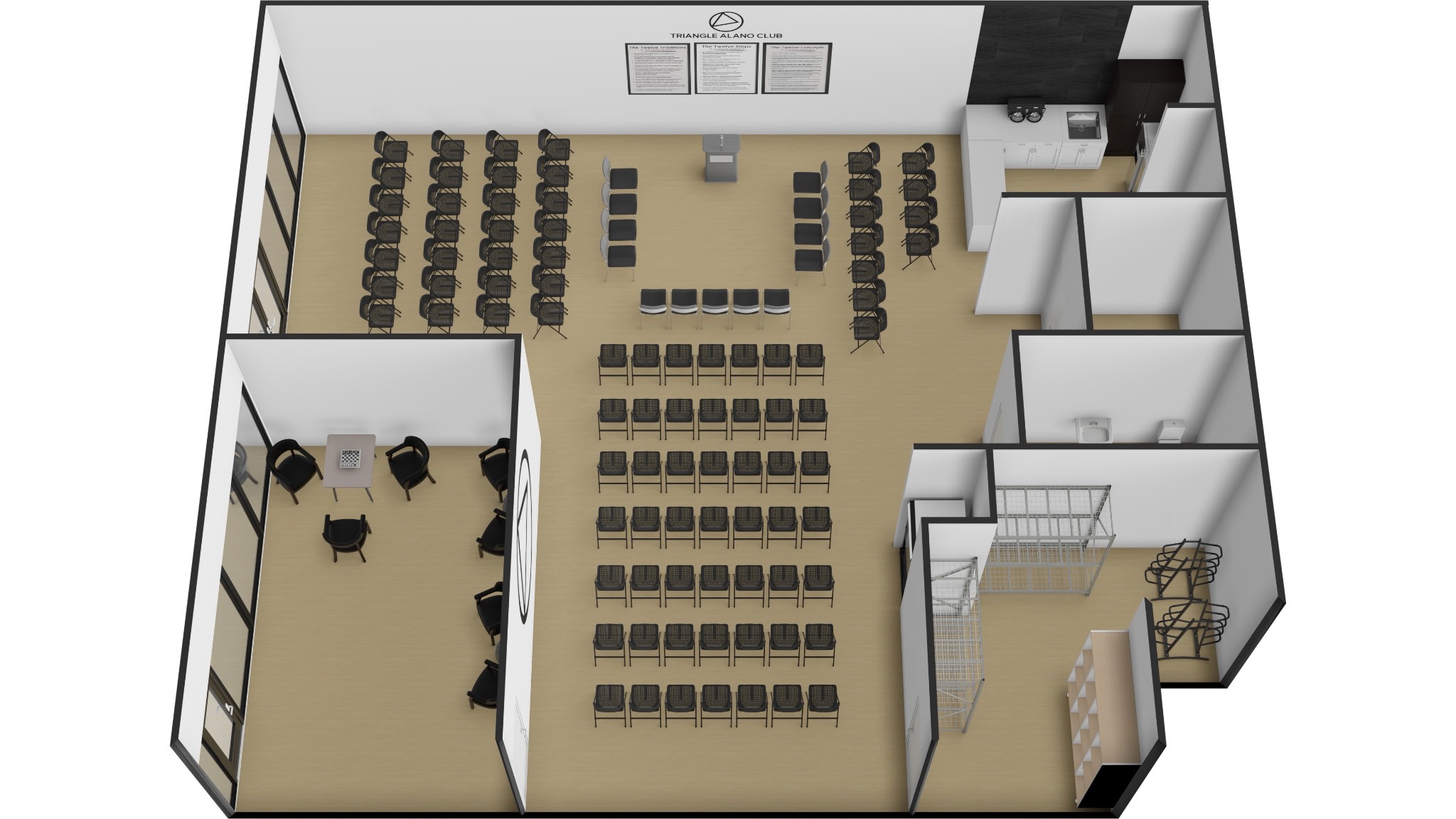 Overhead rendering of Layout Concept 1