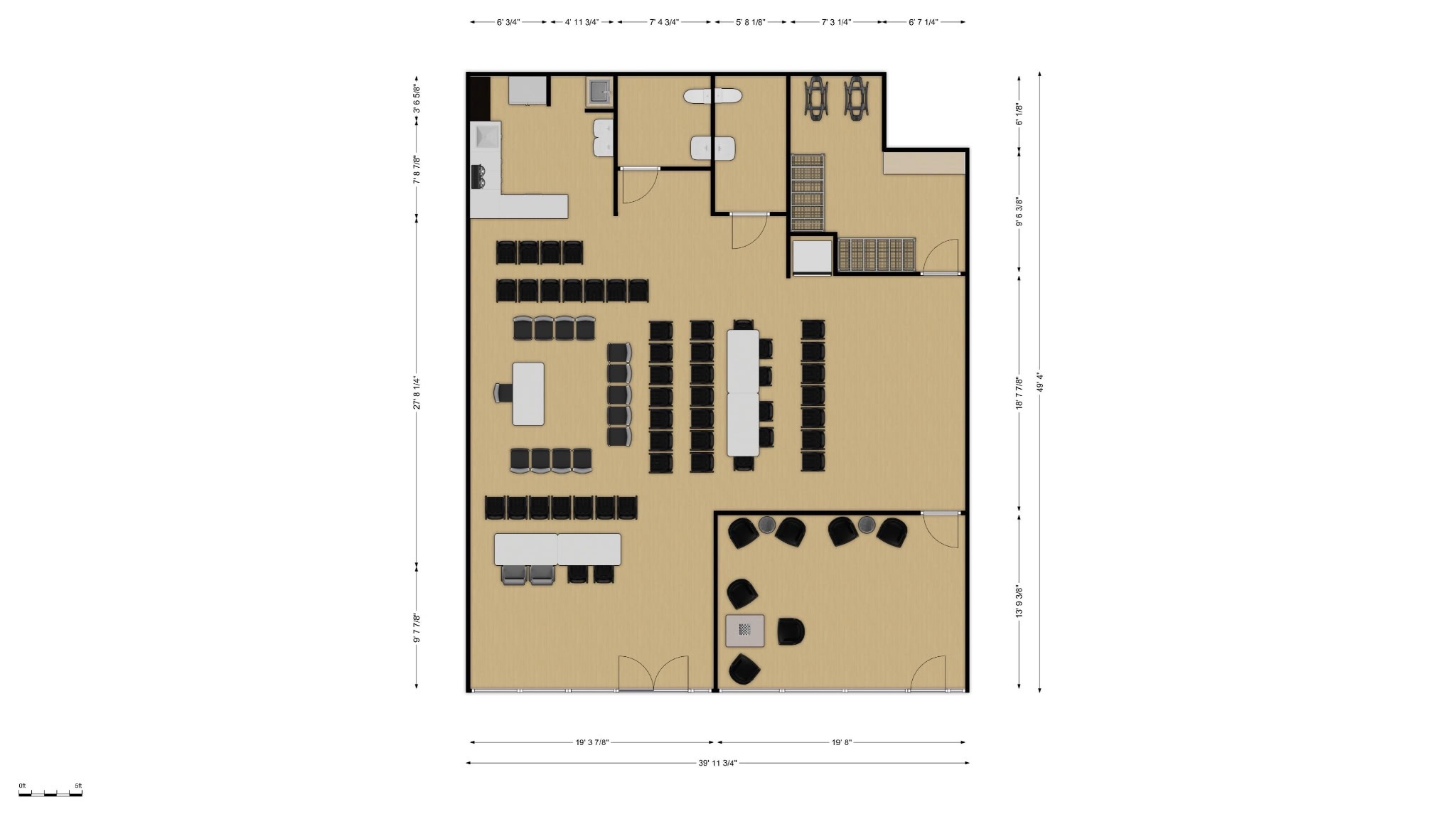 Dimensioned floor plan of Layout Concept 2